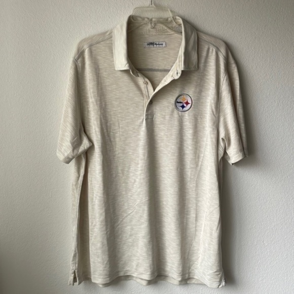 NWT NFL shirt Tommy Bahama XL Cream Colored Steelers - Picture 1 of 11